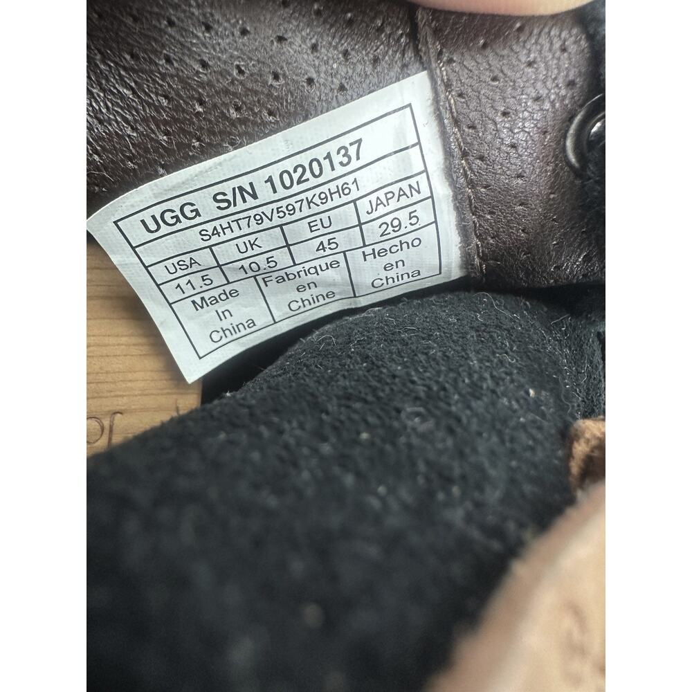 UGG Cali Fringe High Top Trainer Suede Boots Men's 11.5 Black Laced Shoes Uggs - Picture 11 of 14